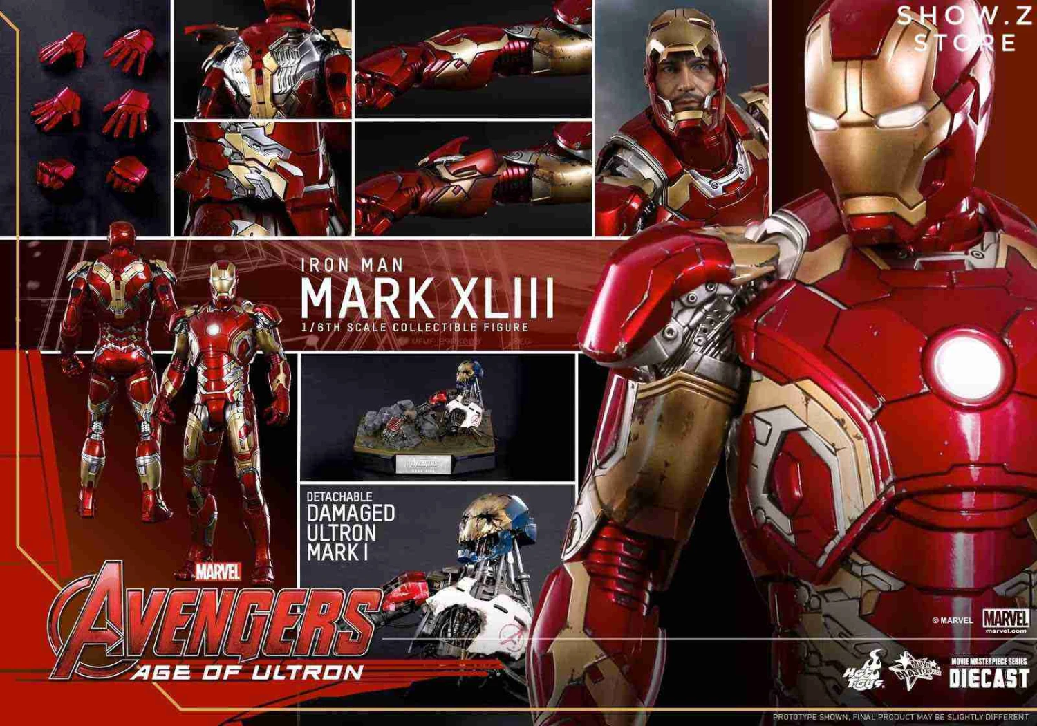 Hot Toys HT 1/6 Iron Man Mark XLIII MK43 MMS278D09 Avengers: Age Of Ultron Collectible Figure 5 Hot Toys HT 1/6 Iron Man Mark XLIII MK43 MMS278D09 Avengers: Age Of Ultron Collectible Figure - Image 3