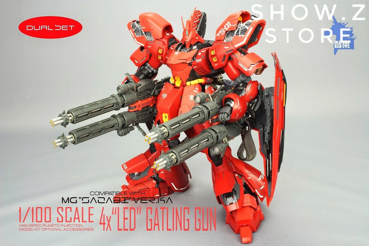 Zhile ZL MG 1/100 4X Sazabi MSN-04 Gatling Gun Add On Kit W/ LED 10 Zhile ZL MG 1/100 4X Sazabi MSN-04 Gatling Gun Add On Kit W/ LED - Image 8