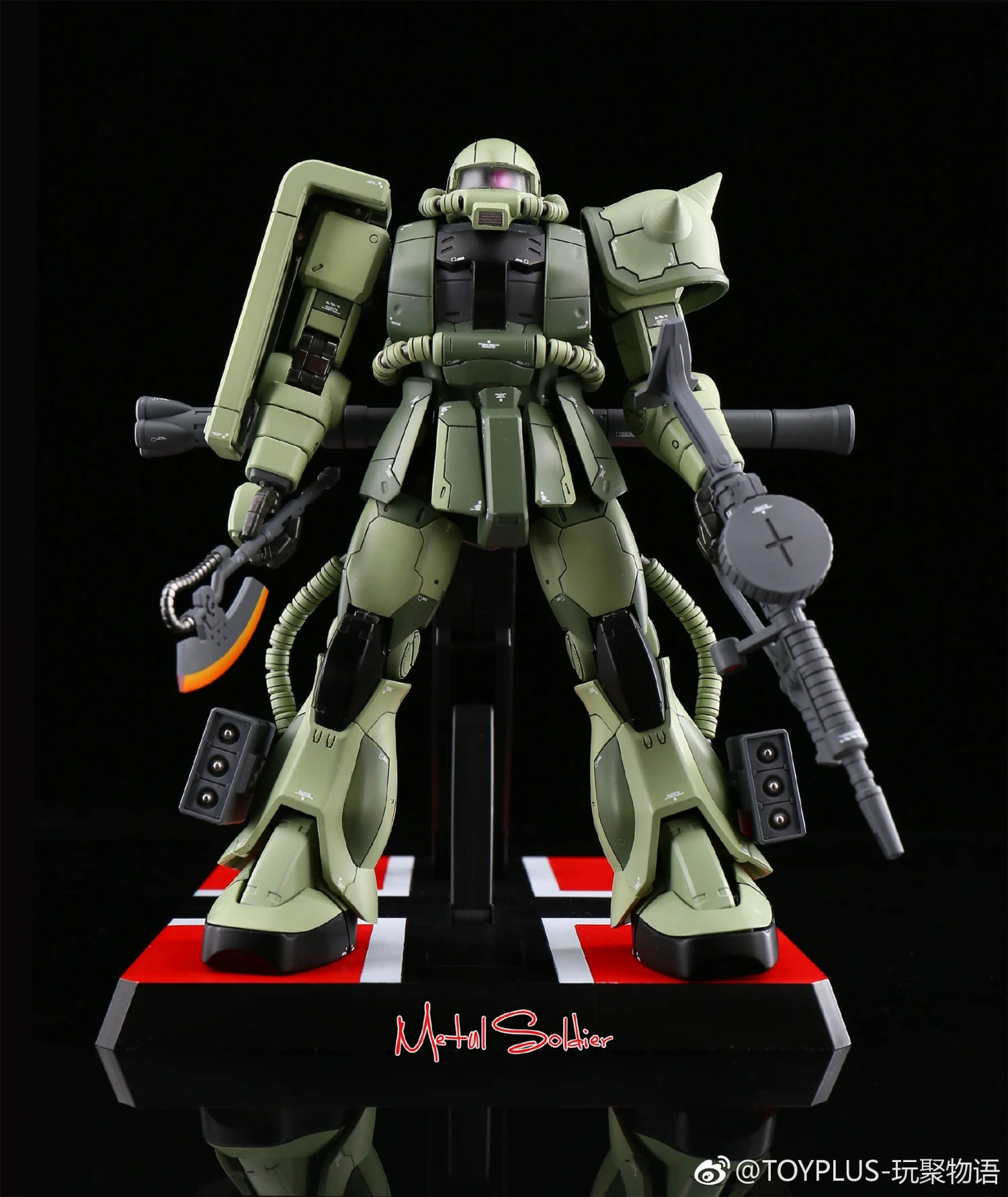Metal Soldier 1/100 MS01 ZAKUII MS-01 MS-06 ZAKU2 Green Chogokin Metal Build 8 Metal Soldier 1/100 MS01 ZAKUII MS-01 MS-06 ZAKU2 Green Chogokin Metal Build - Image 6
